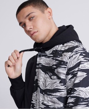 Superdry Hooded Desert Alchemy Bomber Férfi Kabát Fekete | BECQJ7083